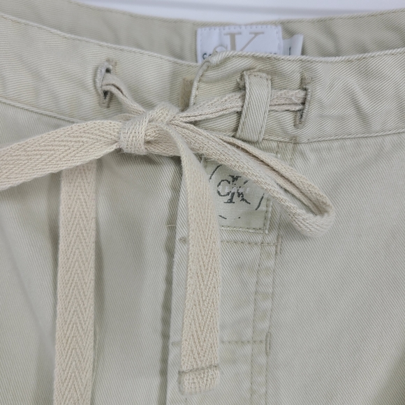 VTG Calvin Klein Jeans Tan Wide Leg Cargo Pants L - Picture 3 of 8